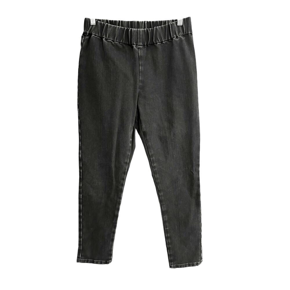 Soft Surroundings Jean Legging Size M Black Pull On Elastic Waist 2AW42
